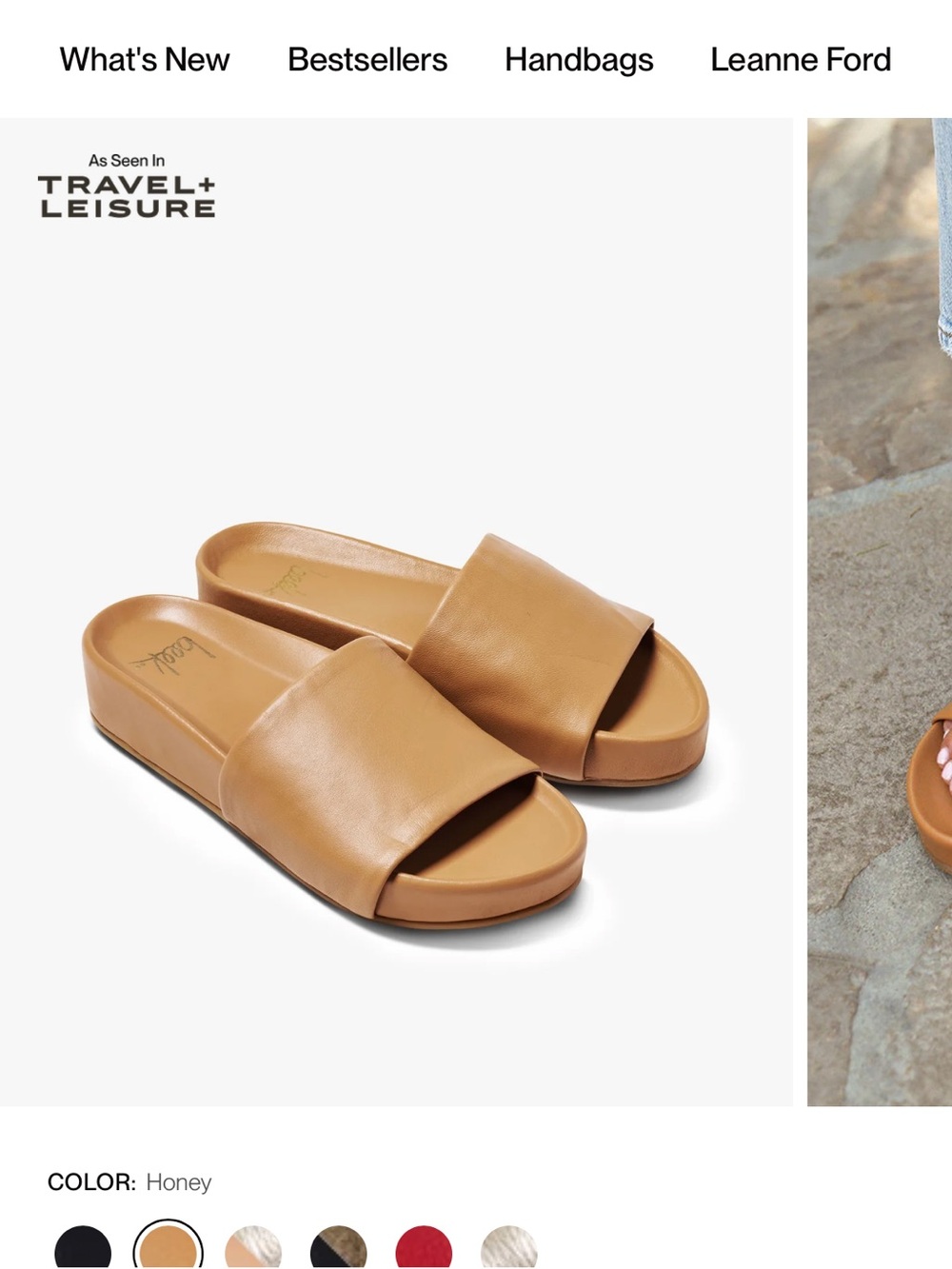 beek Honey Leather Slide Mules